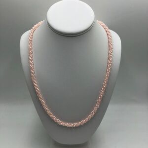 Vintage Marvella Women's Pink Faux Pearl Signed Twisted Multi Strand Necklace